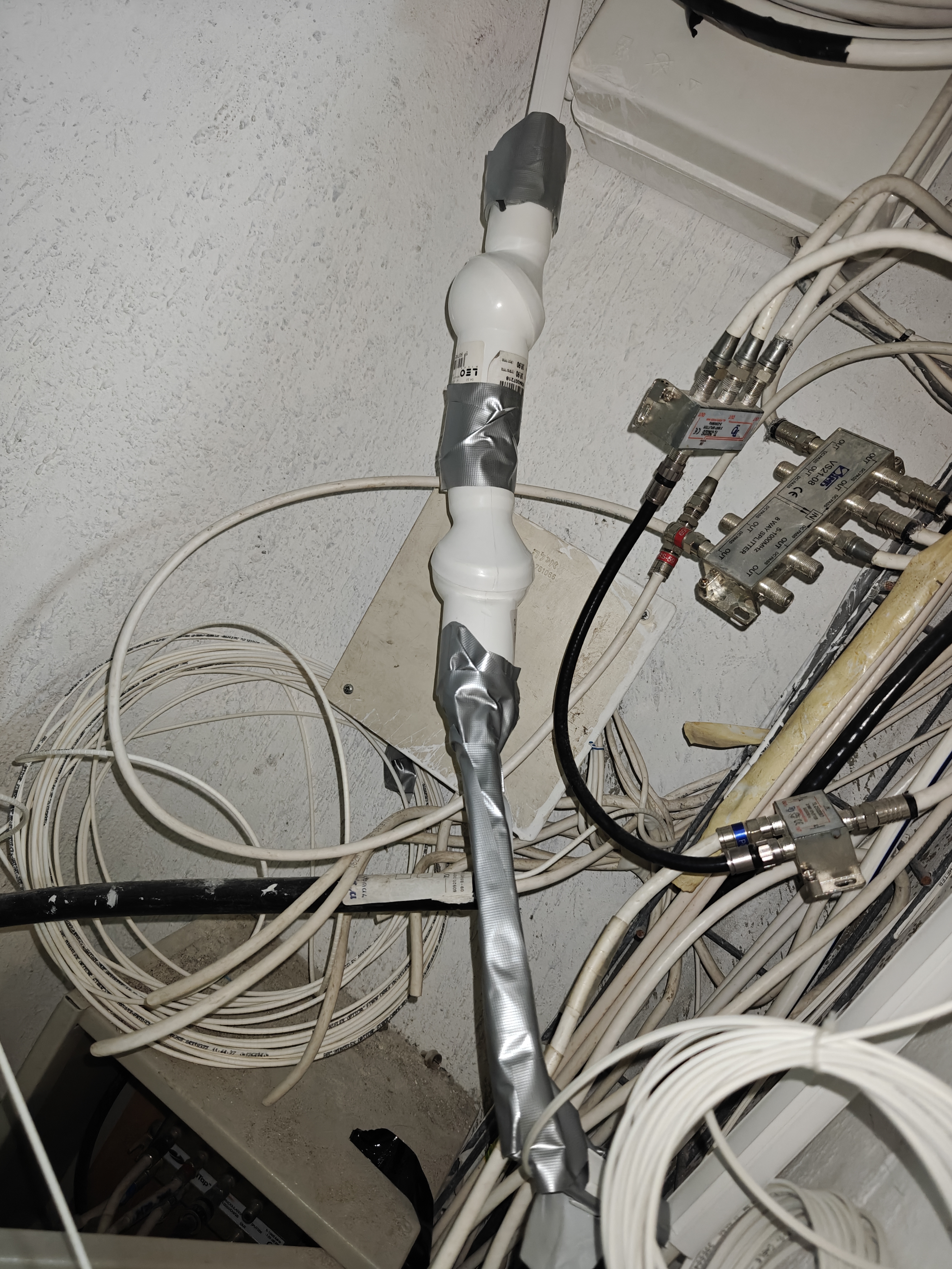 Pipe insulation. Duct tape. Rat-proof. Probably.